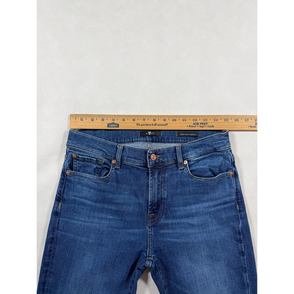 7 For All Mankind Women Bootcut Jeans Italian Fabric Dark Wash Blue Size 30 - Picture 5 of 9